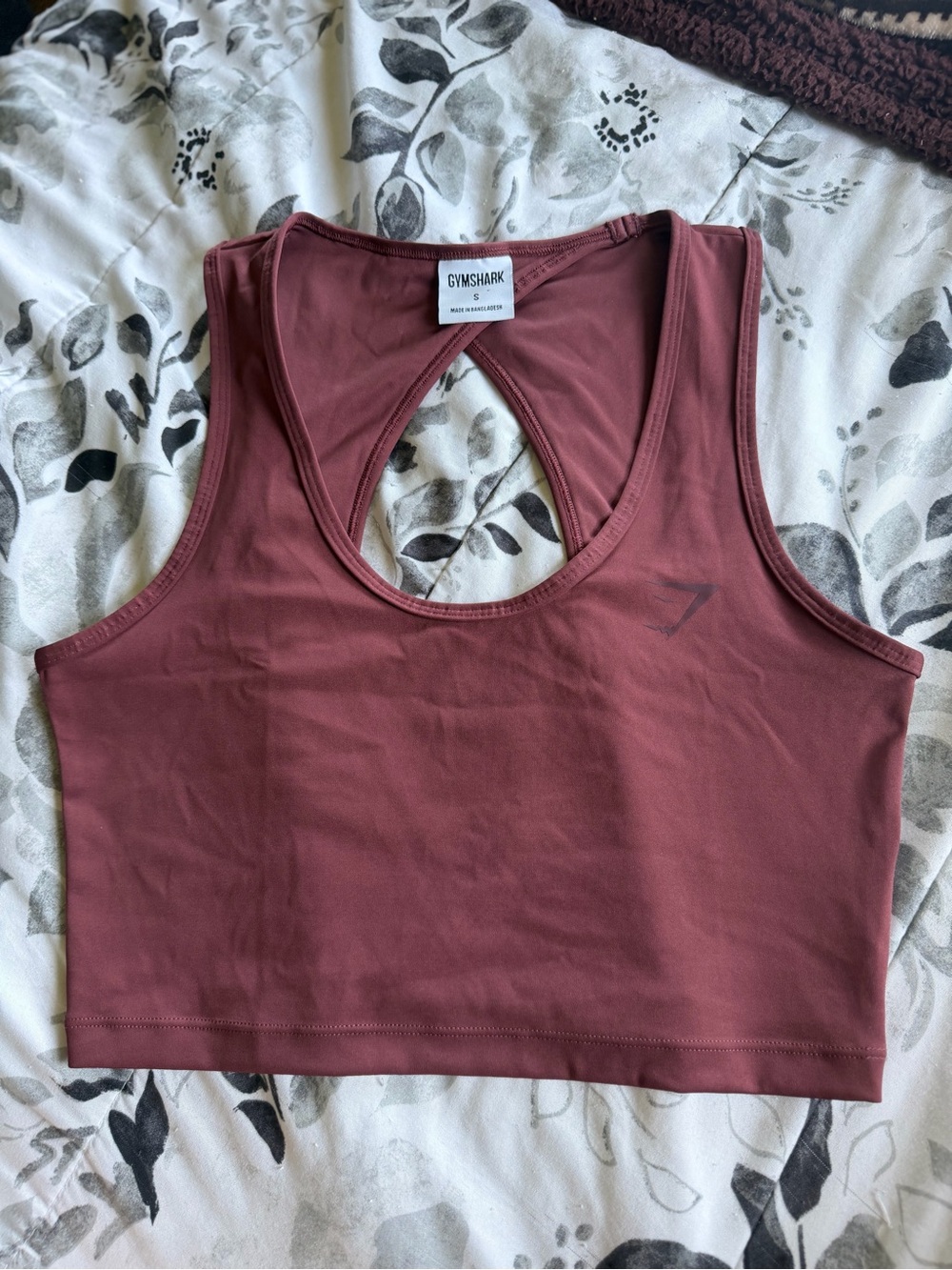 GYMSHARK SIZE S TANK TOP MAROON BROWN TOP